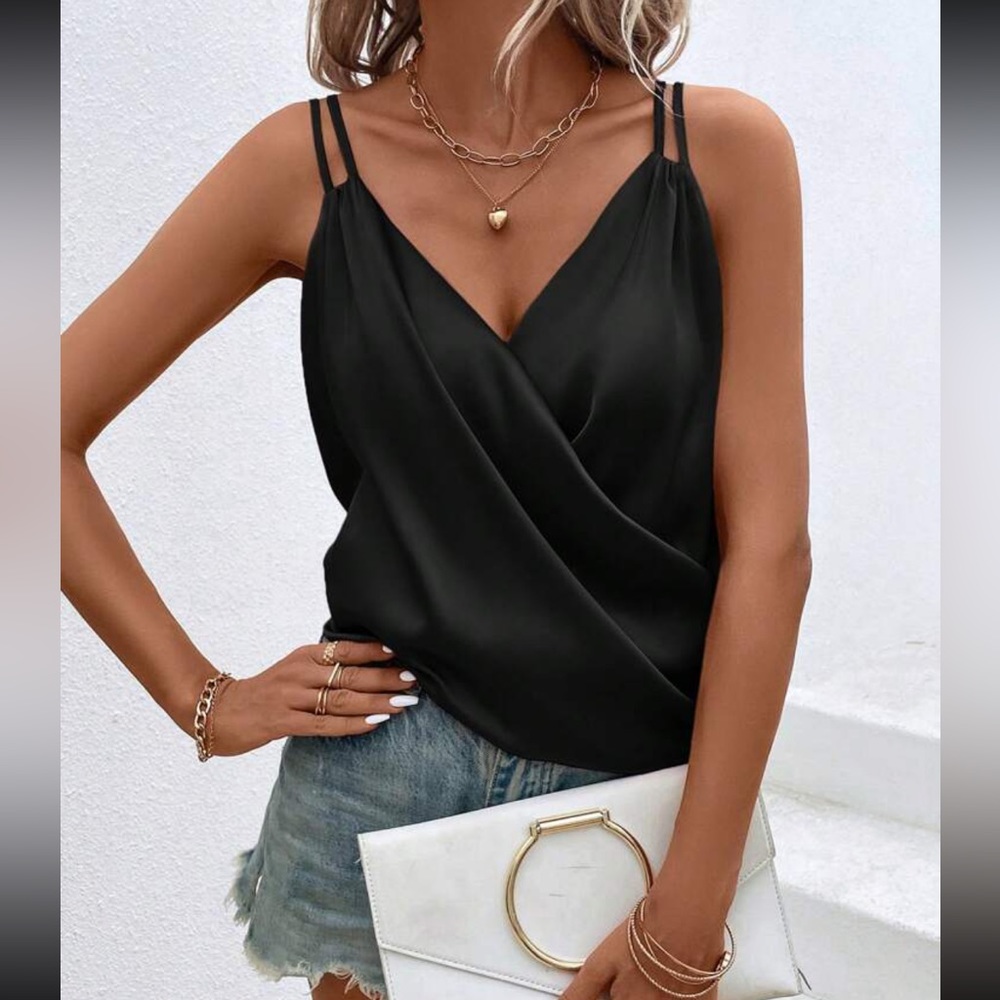 Luxe cross wrap cami top - Picture 1 of 6